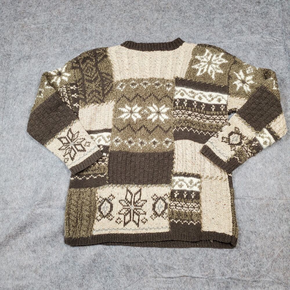 Vintage Valerie Stevens Sweater‎ Womens Medium Patchwork Fair Isle Nordic Chunky - Picture 4 of 8